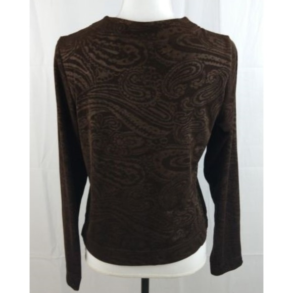 Brown Paisley Cardigan Travel Knit - Picture 4 of 5